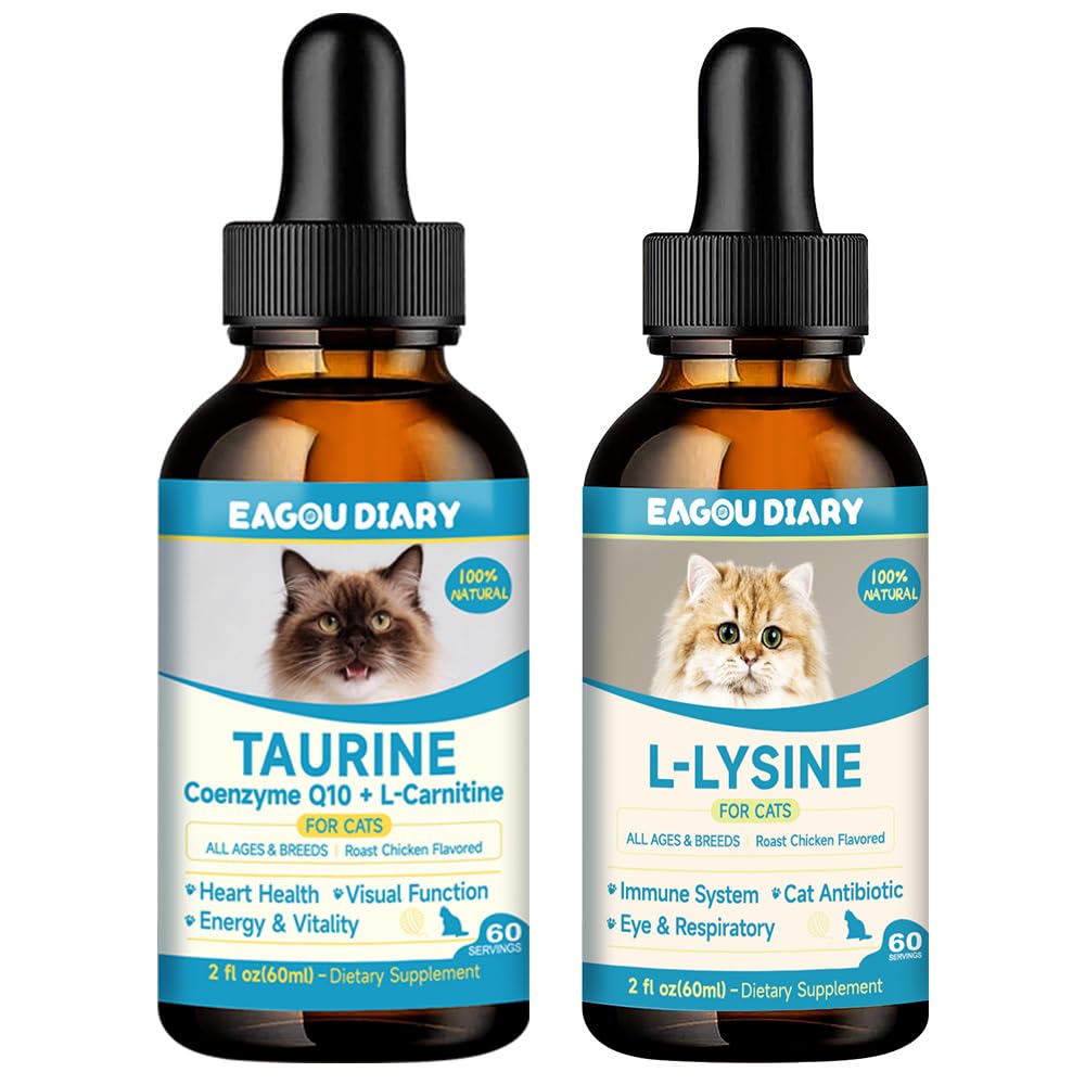 L-Lysine pour chat et taurine pour chats, soin des yeux et du coeur