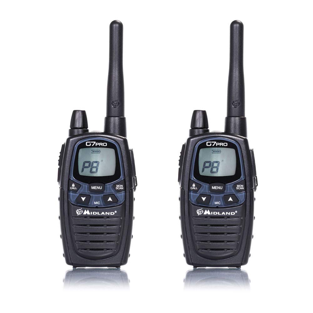 Midland G7 Pro doppio - OLD VERSION - Kit Radio Ricetrasmittente Walkie Talkie Dual Band 8 Canali PMR446 e 69 Canali LPD - 2 Ricetrasmettitori, 2 Set Batterie Ricaricabili