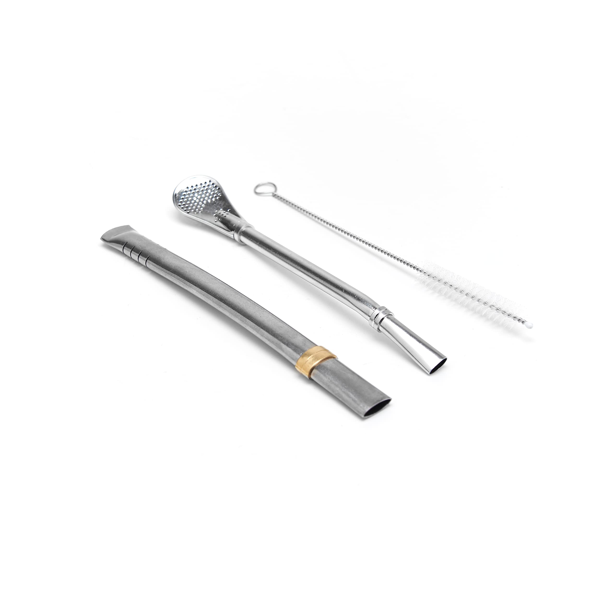BALIBETOV Set Completo Yerba Mate - Zucca Mate Moderna, Thermos, Bombilla e Spazzola per la Pulizia Inclusi - Tutto in Acciaio Inossidabile 304 18/8 di Qualità Premium (Grigio)