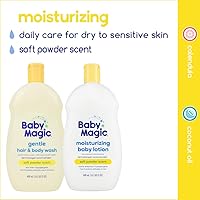 Vista 4 de Baby Magic Lavado suave para el cabello y el cuerpo aroma a polvo suave 30 onzas líquidas paquete de 4 con caléndula nutritiva y aceite de coco