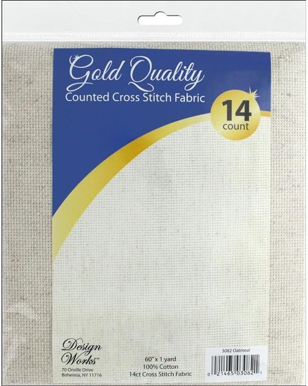 Design Works Crafts 3082 Design Works Cross Stitch Fabric 1yd Oatmeal Cross Stitch Fabric 1Ydoatmeal