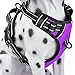 PoyPet No Pull Dog Harness, Reflective Vest Harness with Front & Back 2 Leash Attachments and Easy Control Handle for Small Medium Large Dog (Purple, Large)