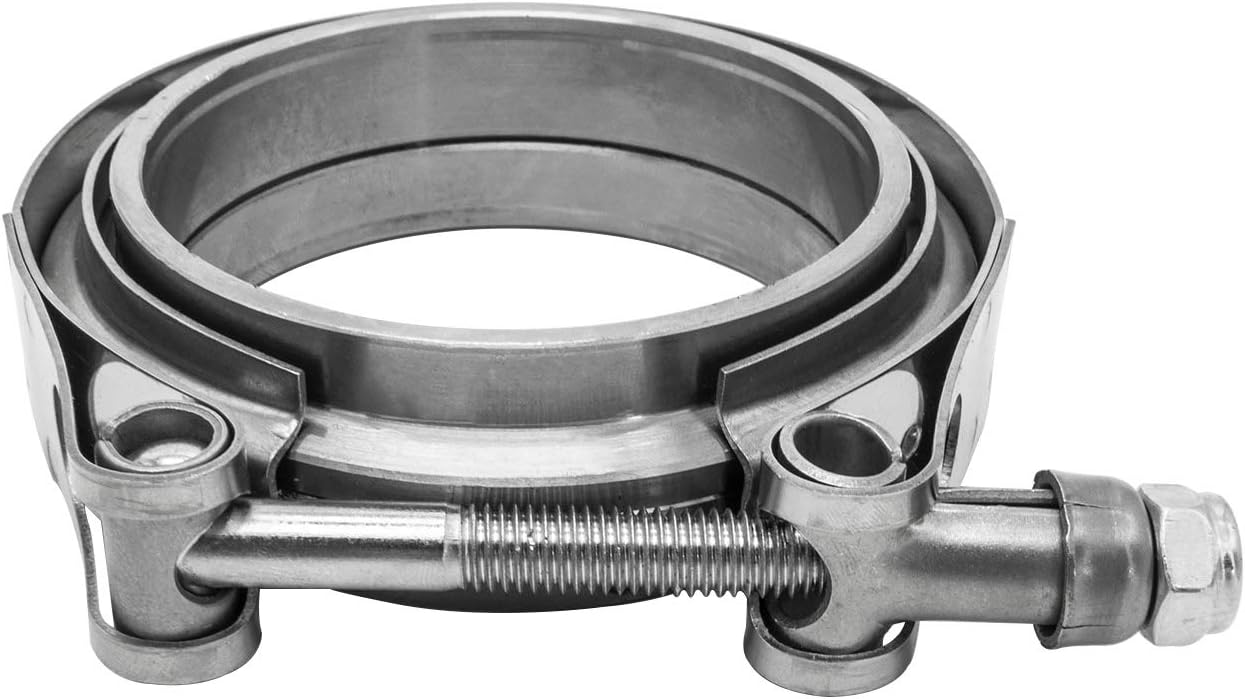 2X 2.5" Inch Stainless Steel V-Band Bolt Clamp with 2 Pcs Male Female Flanges Stainless Steel