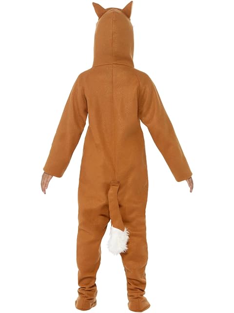 Foto 3 de 8 de Smiffys Disfraz de zorro, Naranja, con traje entero y cola Halloween, Carnaval