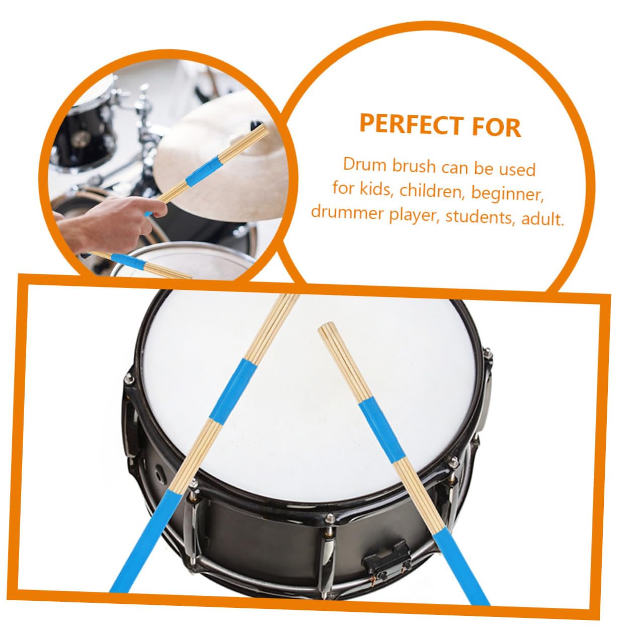 TOYANDONA 3 Pares Para Instrumentos De Percusión Mazos De Baqueta De Instrumento De Percusión De Baquetas Kit De Batería Instrumento Musical Bambú