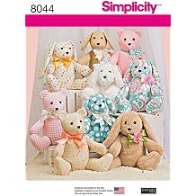 Simplicity Crafts Sewing Pattern 8044 Bear, Dog & Rabbit Stuffed Animal Toys
