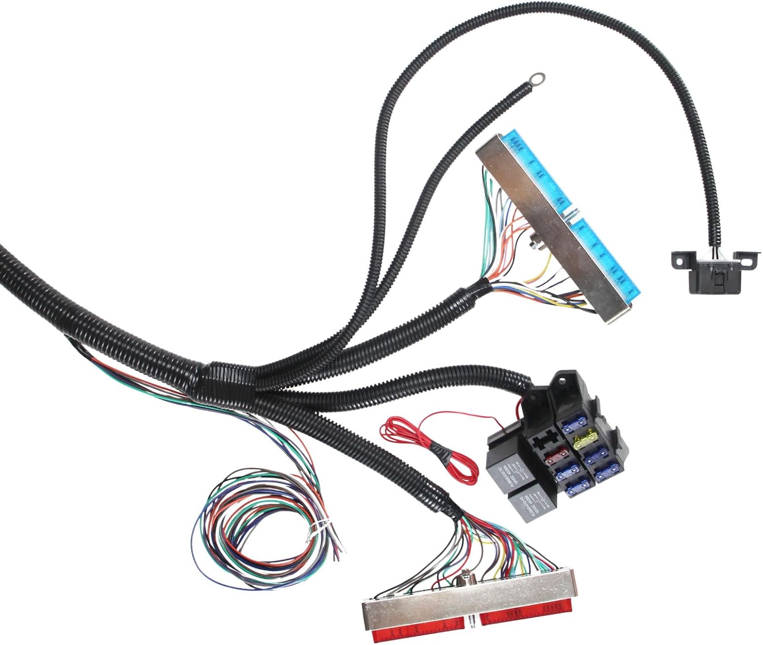 T56 DBC LS1 LS6 Standalone Wiring Harness Compatible with 1997-2006 LS Drive by Cable (Red/Blue PCM) Vortec Engines 4.8 5.3 6.0 w/ TH400 TH350 700R4 Manual Transmissions EV1 Fuel Injector