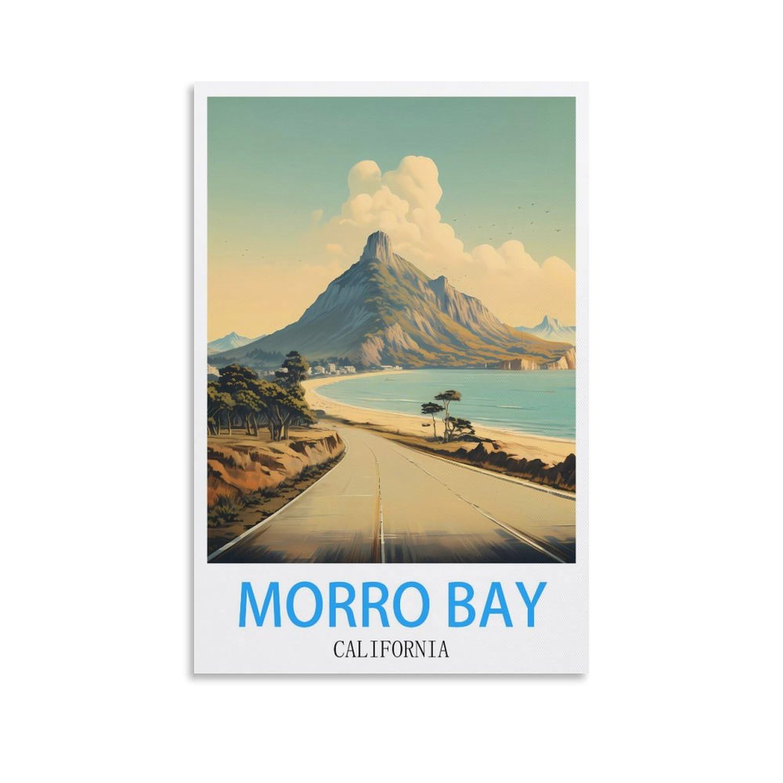 Vintage Metal Tin Wall Sign Morro Bay Californias Art Plaque Poster Wall Decor for Home Tool Room Bar Club Restaurant Cafe 30x30cm