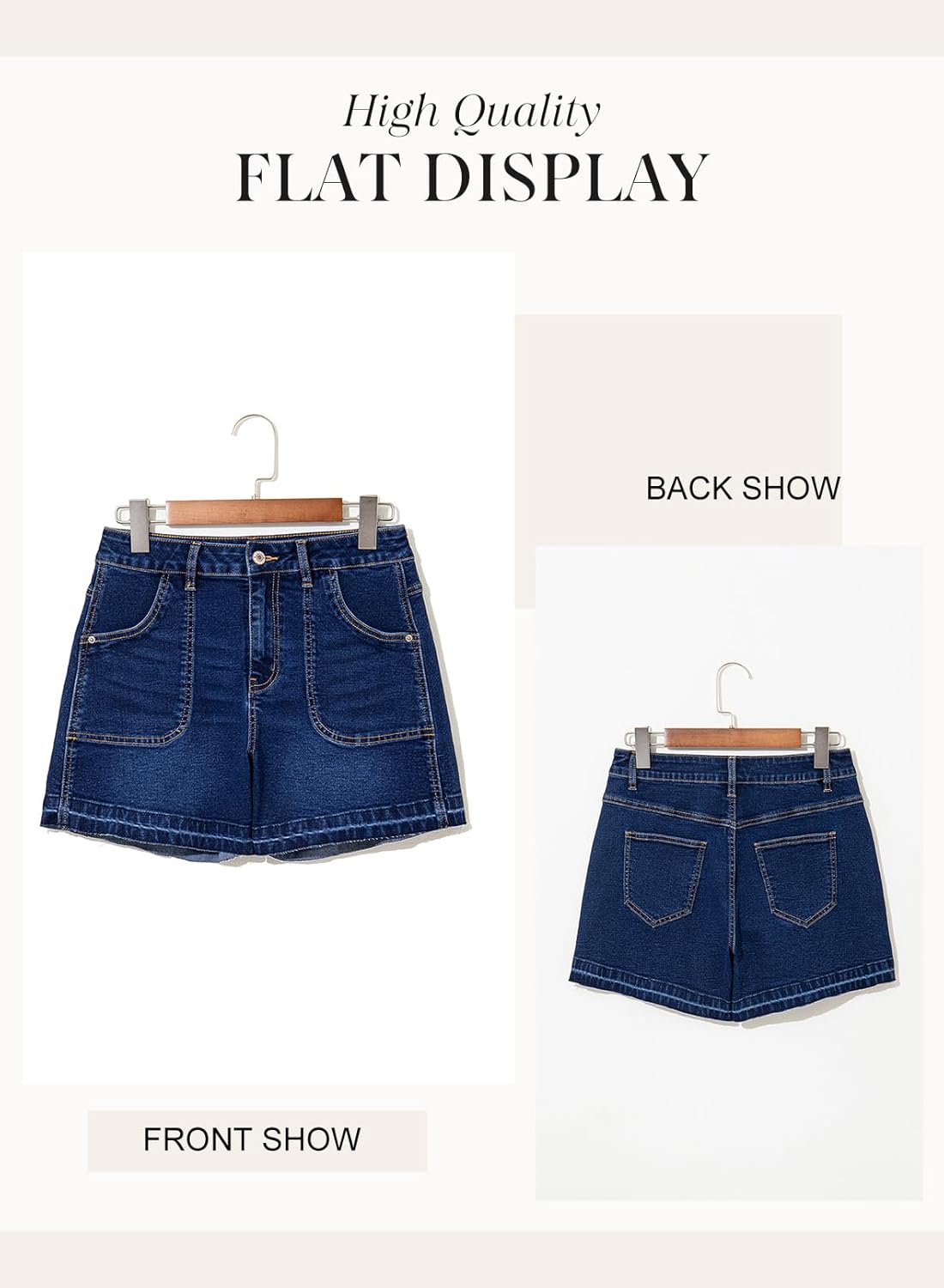 Dokotoo Womens Jean Shorts Stretchy High Waisted 2025 Straight Leg Frayed Raw Hem Casual Denim Shorts with Pockets - Image 4