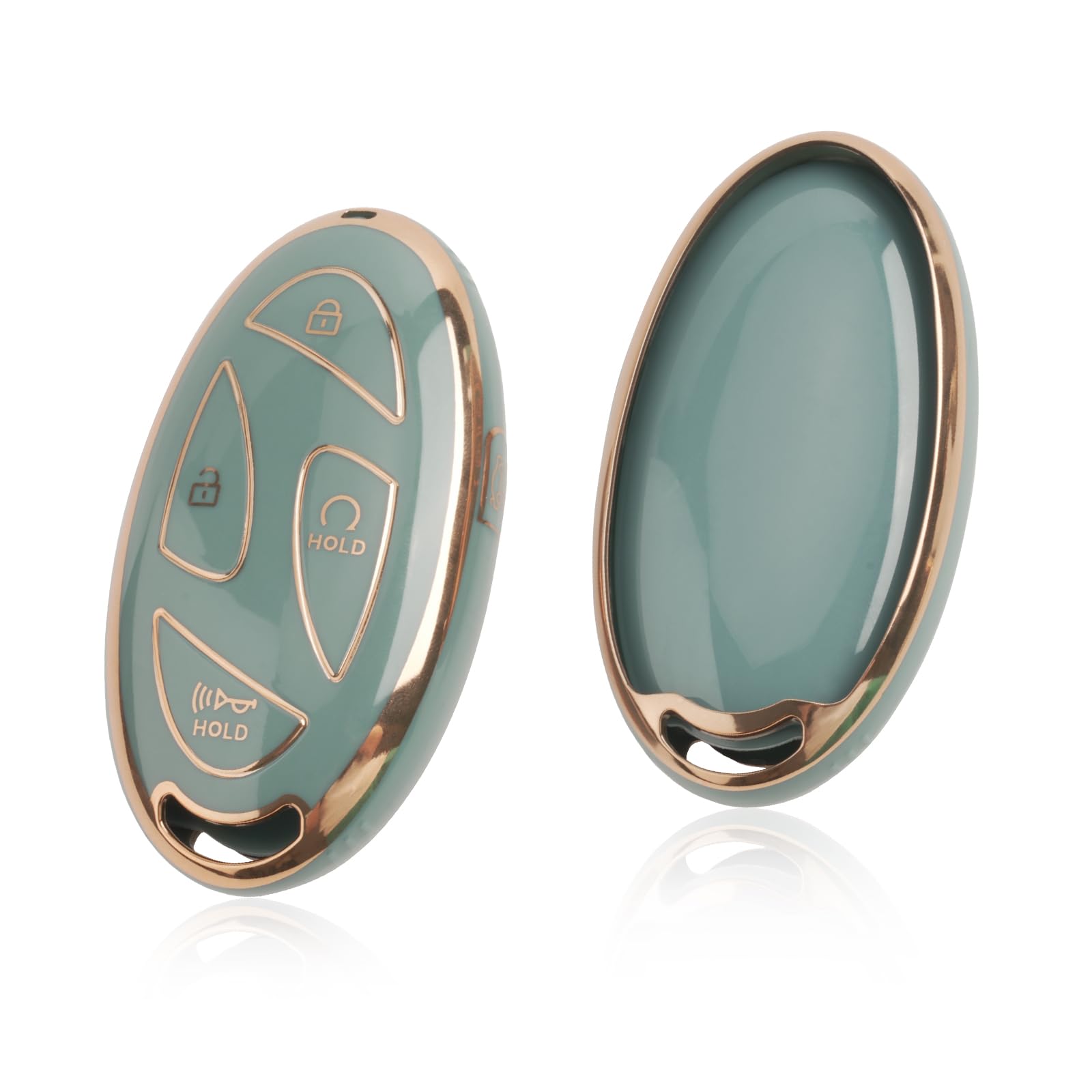 [New 2024] GAFAT Hyunda-i Tucson 2025/ Kona SX2 EV/ Ioniq 5/ Ioniq 6/ Sante Fe 2024 2025 2026 Key Cover, Car Key Case Protection, Remote Controls Key Shells, TPU Silica Gel [5 Buttons] (Blue/Grey)