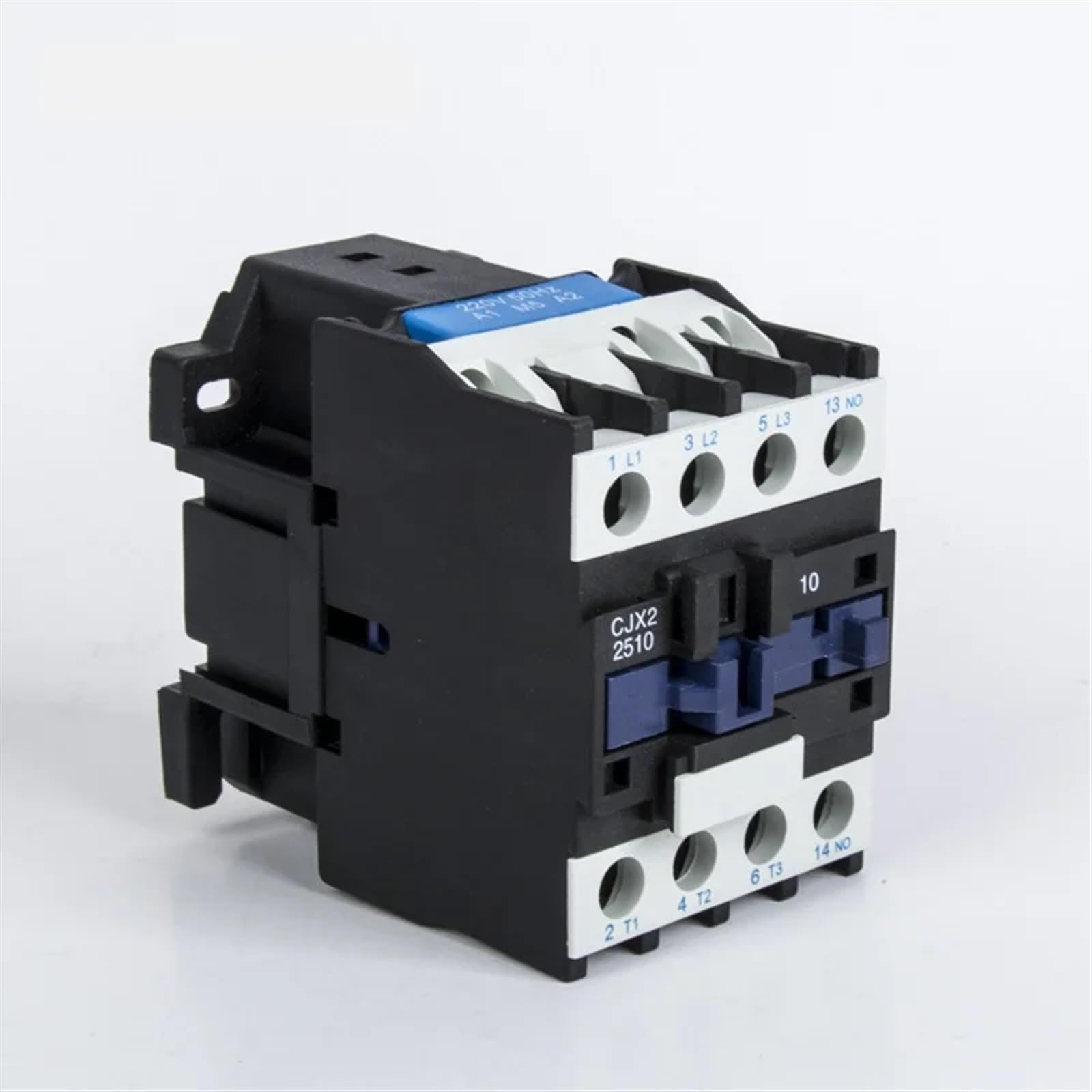 CJX2-2510 2501 25 A stycznik AC trójfazowy 3-biegunowy NO, napięcie cewki: 380 V, 220 V, 24 V, 50 Hz, montaż na szynie DIN, 3P+1NO, normalnie otwarty (2501 Ac24v)
