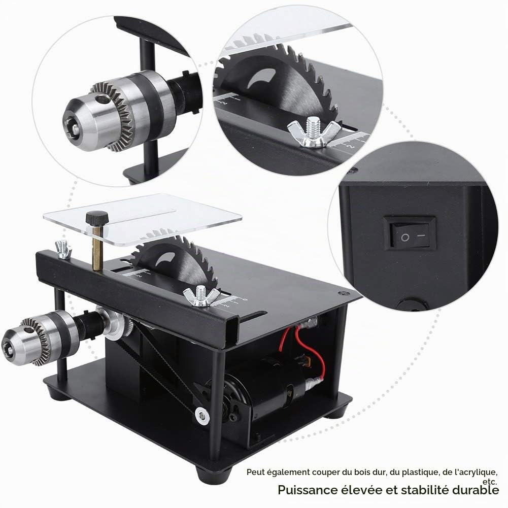 Mini scie à Table de passe-temps, scie à table électrique portable, largement utilisée pour le travail du bois bricolage matériaux en métal doux