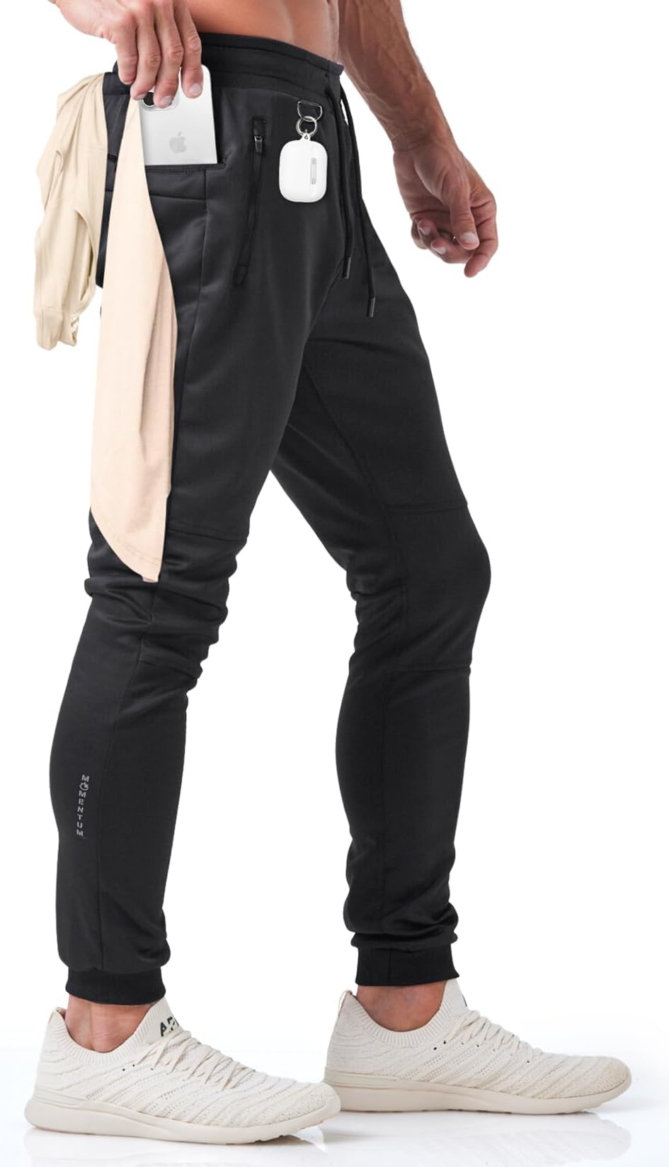 Born ToughSlim-Fit Mens Workout Joggers Pants, Tapered Bodybuilding Gym Joggers, Athletic Running Sweatpants Zipper Pockets