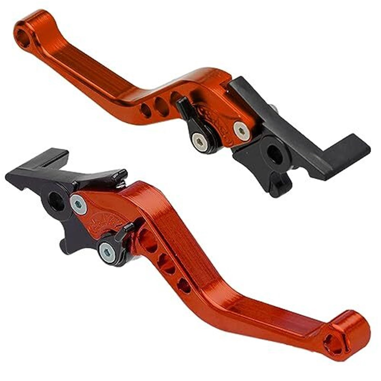FLBZBLKASL Motorcycle Short Brake Clutch Levers 1 Pair Motorcycle Break Clutch Levers Adjustable 7/8" Motorbike Brake Handle Lever 22mm Handlebar CNC Aluminum Double Disc