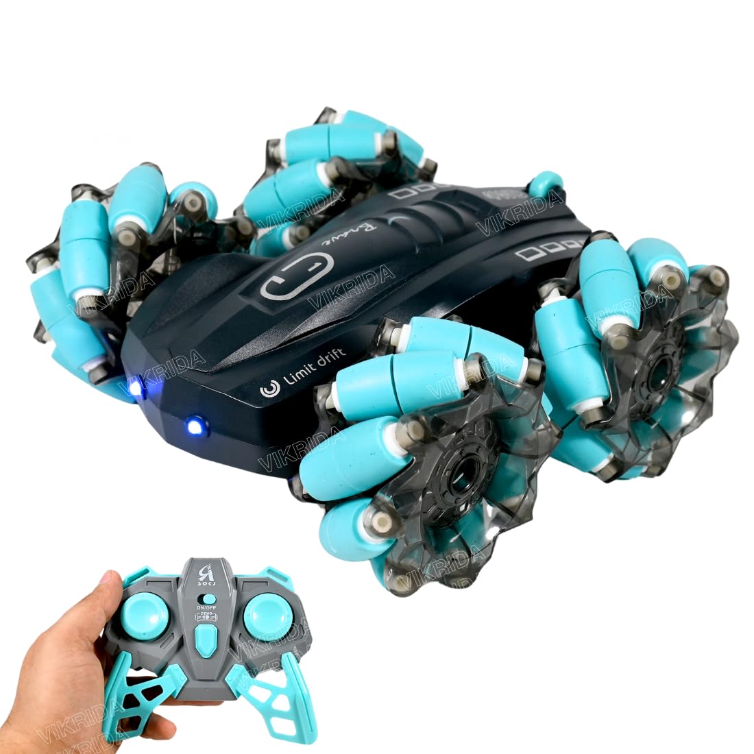 VikriDA 2.4GHz Remote Control Extreme Drift Stunt Car for Kids | 360 Degree Limit Drift Car, Left & Right Rotation - Blue (B0D3LP7F5X) Amazon Price History, Amazon Price Tracker