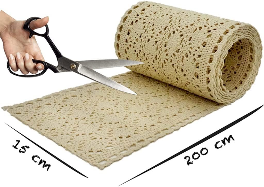 Table Runner Macrame for Wedding in Beige Creamtable Runner,Vintage Crochet Rustic , Wedding