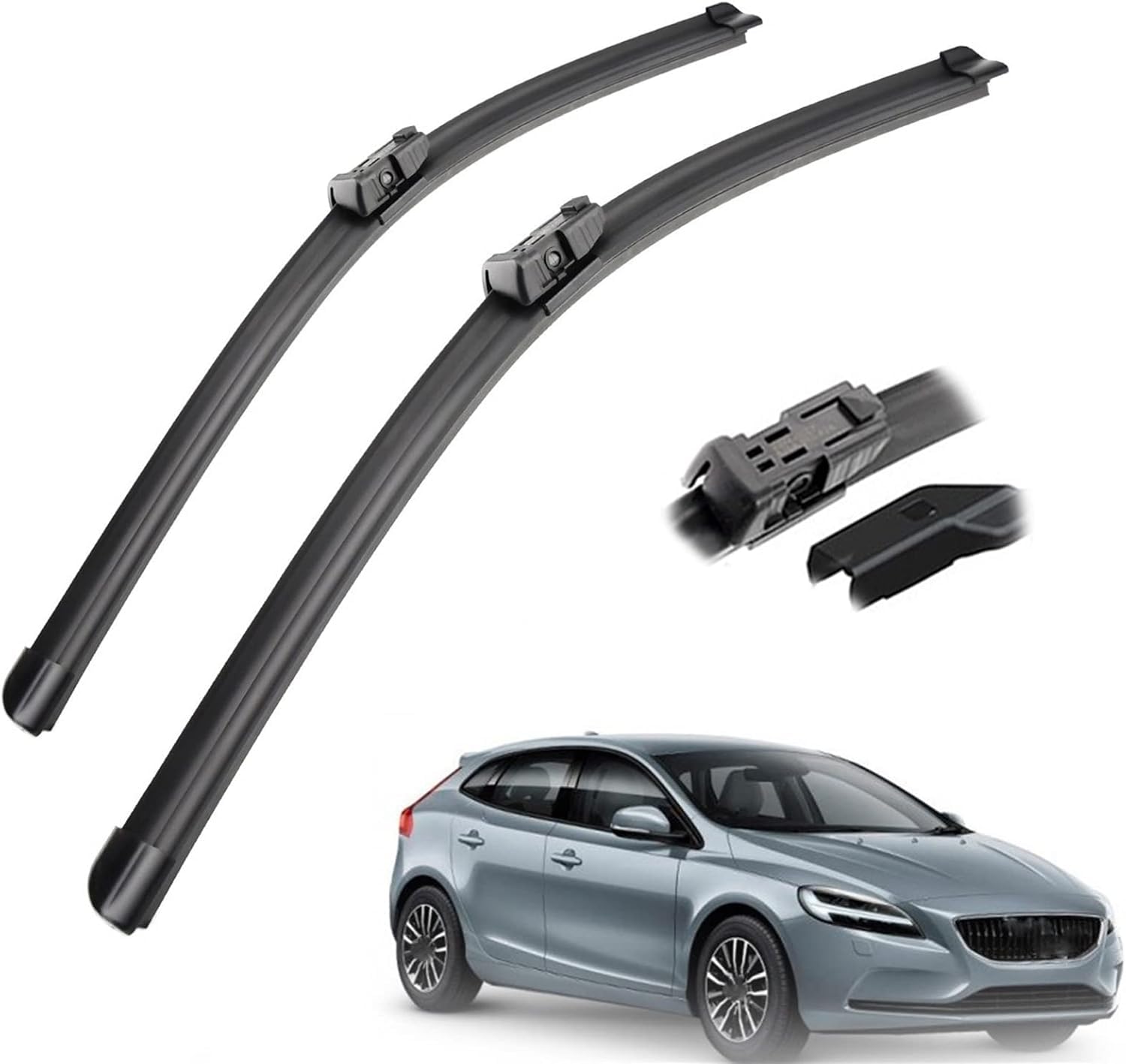 ZhangXD Front Windscreen Wipers For Volvo V40 2012 2013 2014 2015 2016, Windshield Window Brush Front Wiper Blades All-Weather Replacement Set Easy Installation