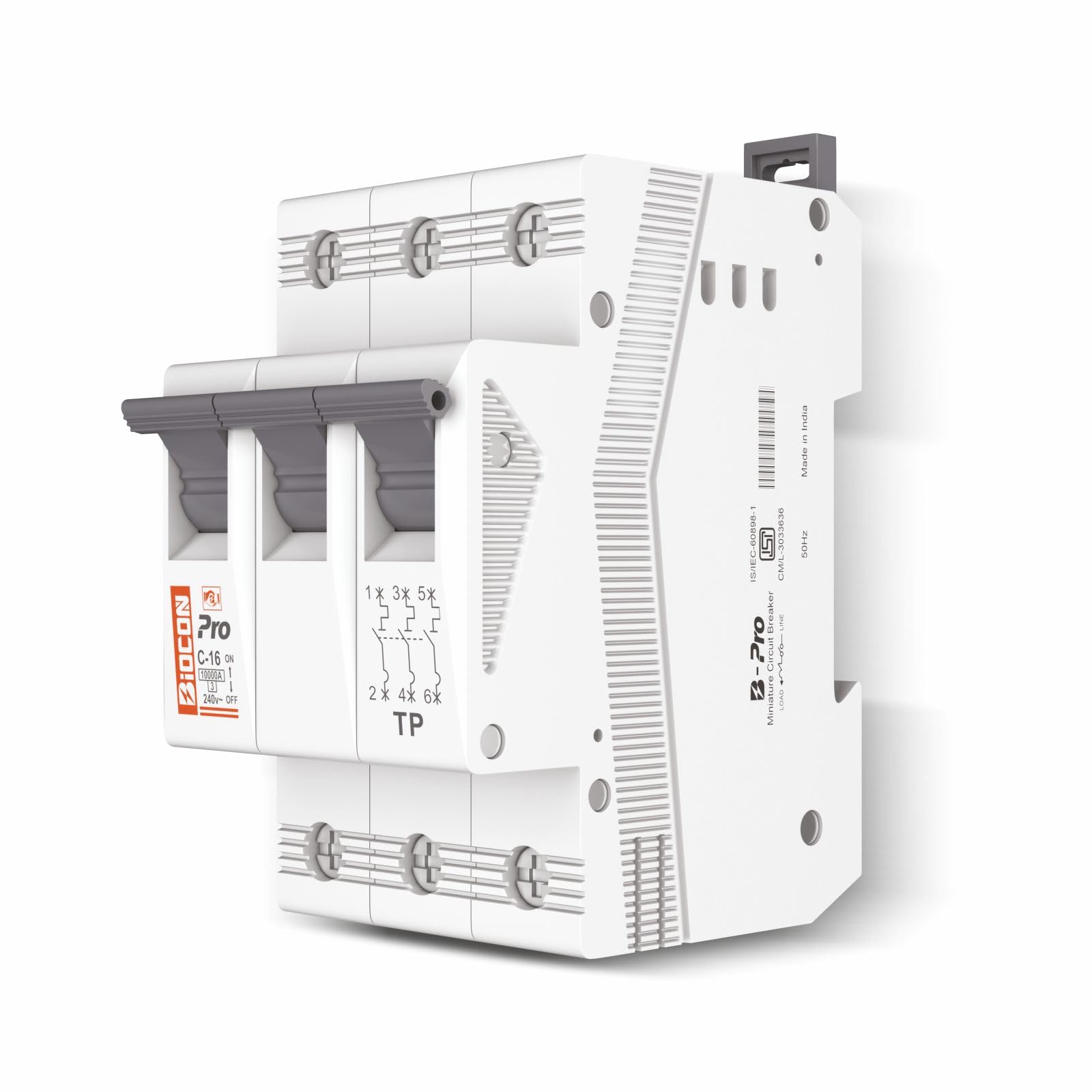 MCB PRO with Rated Current of 32AMP TP | Modular Design Circuit Breaker Switch with Breaking Capacity of 10000 A Icn at 240V AC 50/60 Hz Conforming to EN/IEC 60898-1
