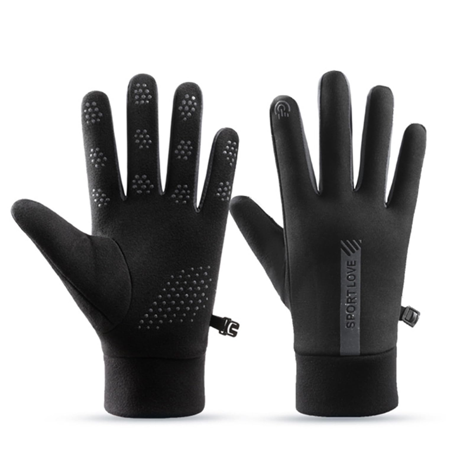 Gray Mens Warm Winter Waterproof Touchscreen Gloves For Football