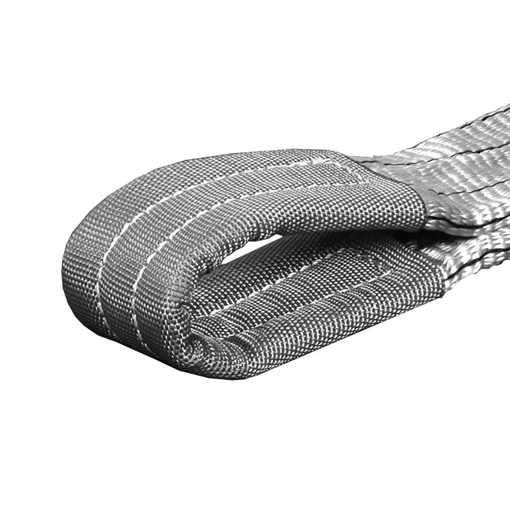 Generisch Hebeschlingen, Hebeschlinge, 4 Tonnen, silbernes Gurtband, Hebeschlinge, 1–10 m, industrielle Doppel-Polyesterfaser-Schlinge, verschleißfest (Farbe: Silber, Größe: 4 m)