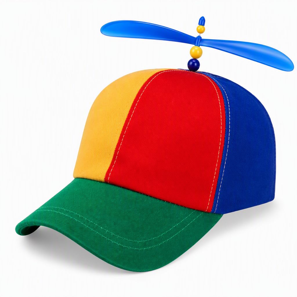 Kuwuarg Propeller Hat Adult,Helicopter Hat with Spinning Propeller