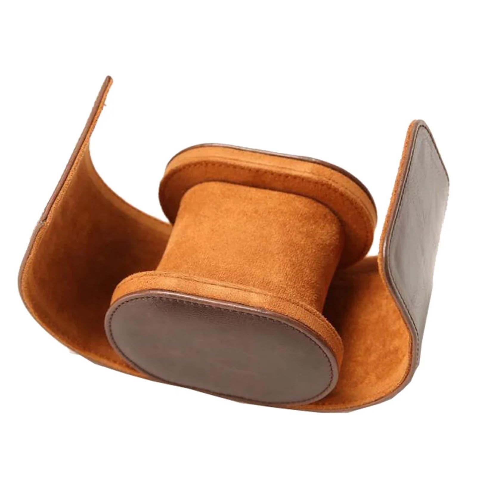 ZHSOAO 2pcs 1-Slot Watch Roll Travel Case Portable Vintage Leather Display Storage Box Organizers for Men & Women