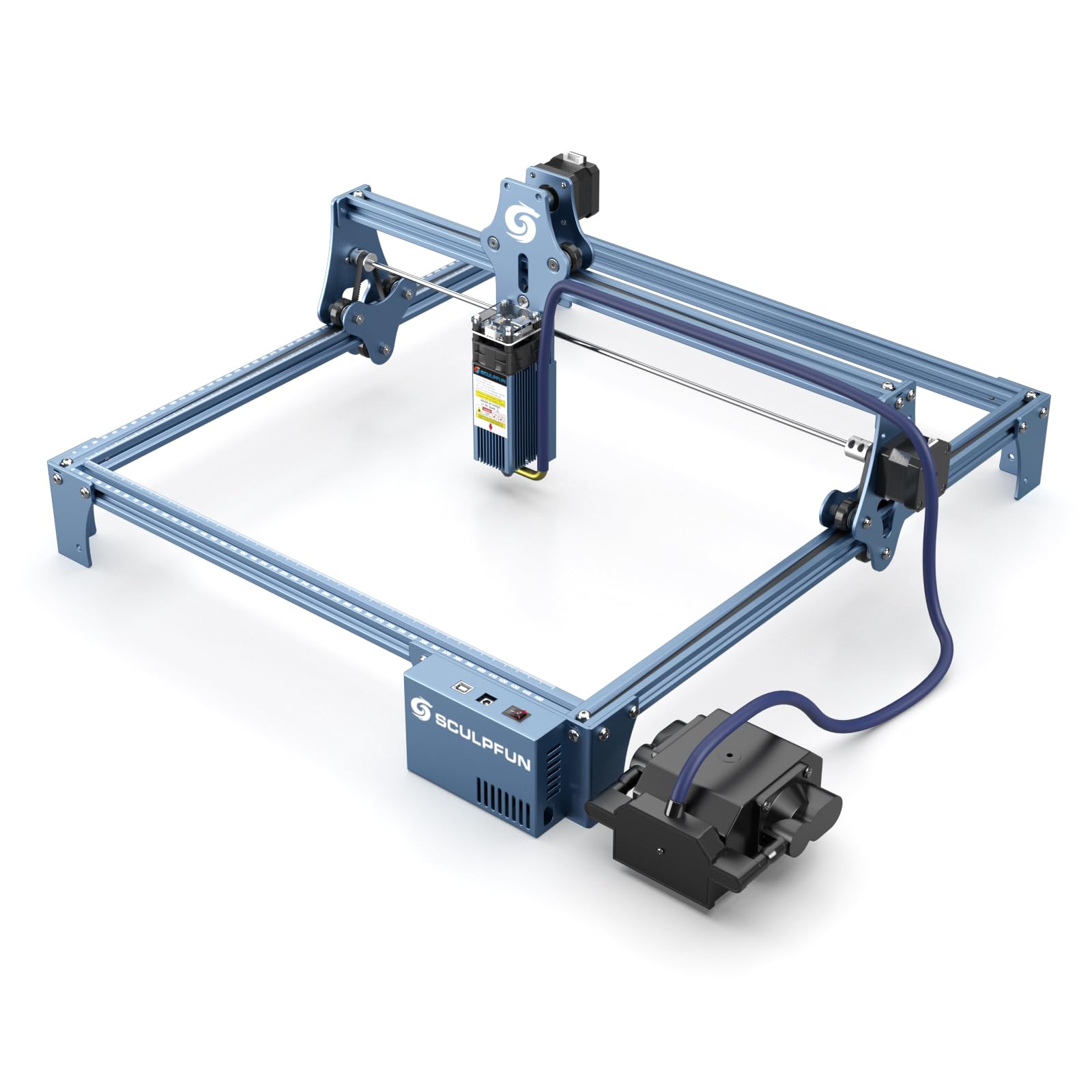 SCULPFUN S9 Air Assist Kit con bomba de aire 30 l/min, con boquilla de asistencia, tubo de aire de 2 m para actualizar SCULPFUN S9 Grabadora Laser, fácil de instalar