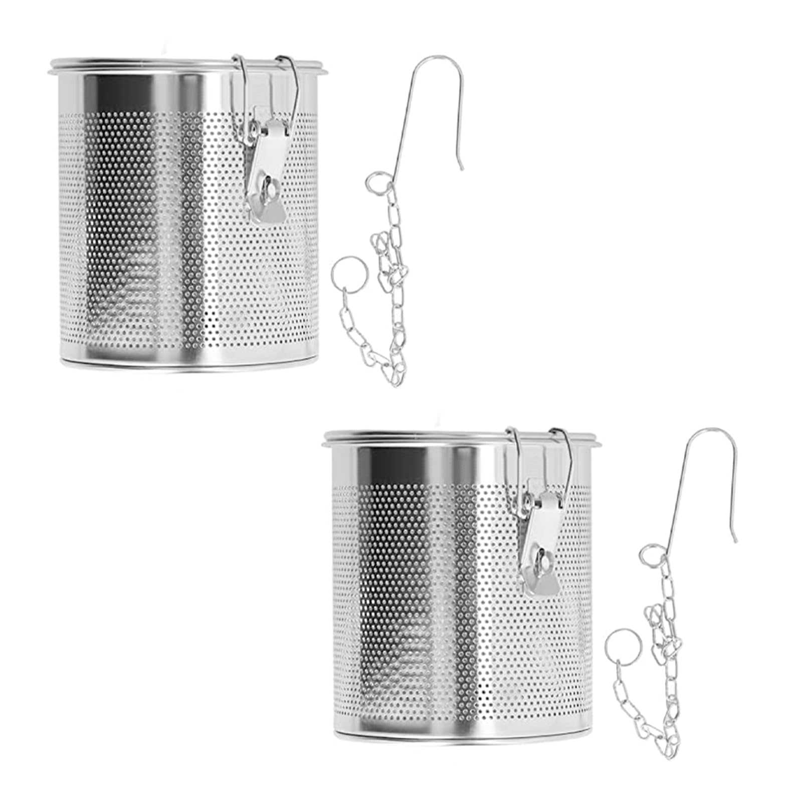 Qusinfc Of 2 Nonrust Steel Stews Strainer Basket Halogens Cage Set for Efficient Seasonings Filtration and Sturdy Brining Double Nonrust Steel Stews Basket