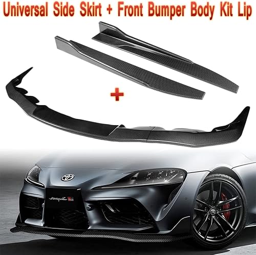 Miniatura 9 de Q1-TECH - Kit de 9 piezas de parachoques delantero, juego de difusor de extensiones de labios y falda lateral compatible con Toyota Supra A90 2019