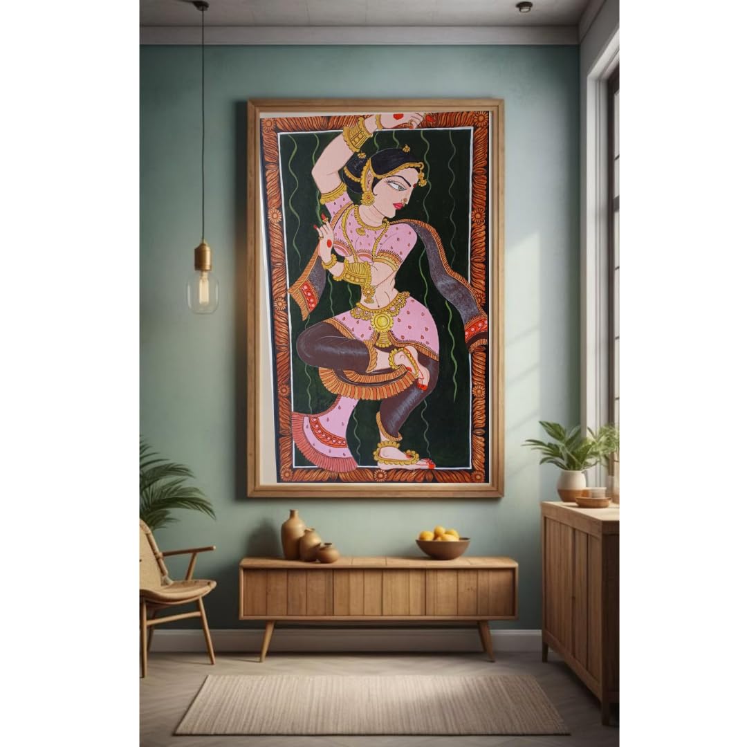 ARTOPUS Narthaki Acrylic on canvas sheet (99x58.4 CM) - Unframed Paintings | Wall Mount Art Paintings Home & Office Decor-image-11