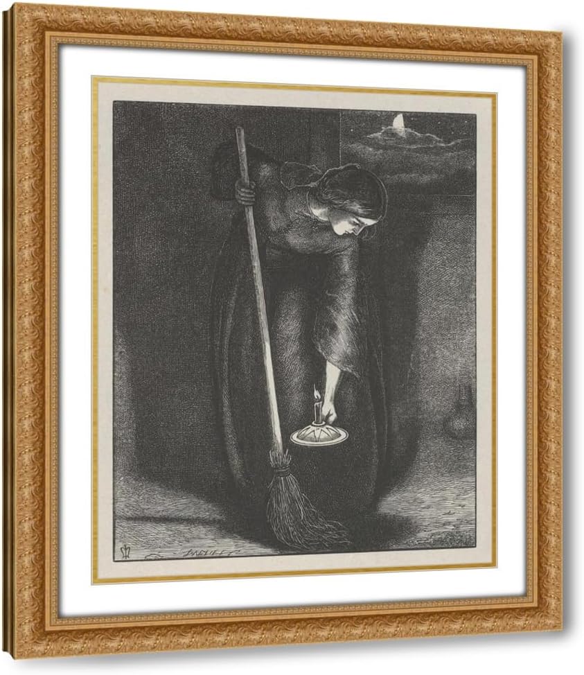 ArtDirect The Lost Piece of Silver (1864) Custom Framed Art Print Giclee Print or Canvas Options with Various Sizes and Customization by Sir John Everett Millais