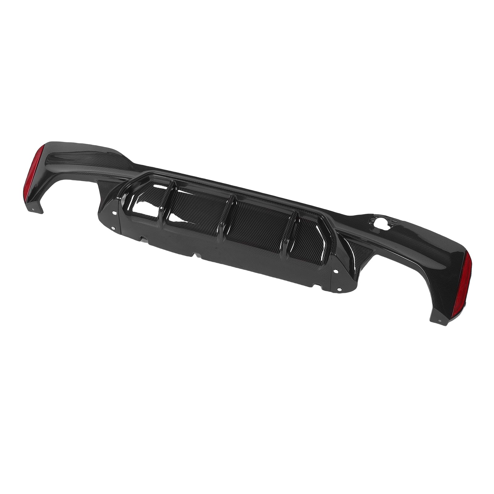 Cryfokt Difusor de Parachoques de, Protección Fuerte de Protección Trasera de Parachoques Trasero Simplemente con Tapa de Gancho de Remolque para Automóviles (patrón de Fibra de Carbono)