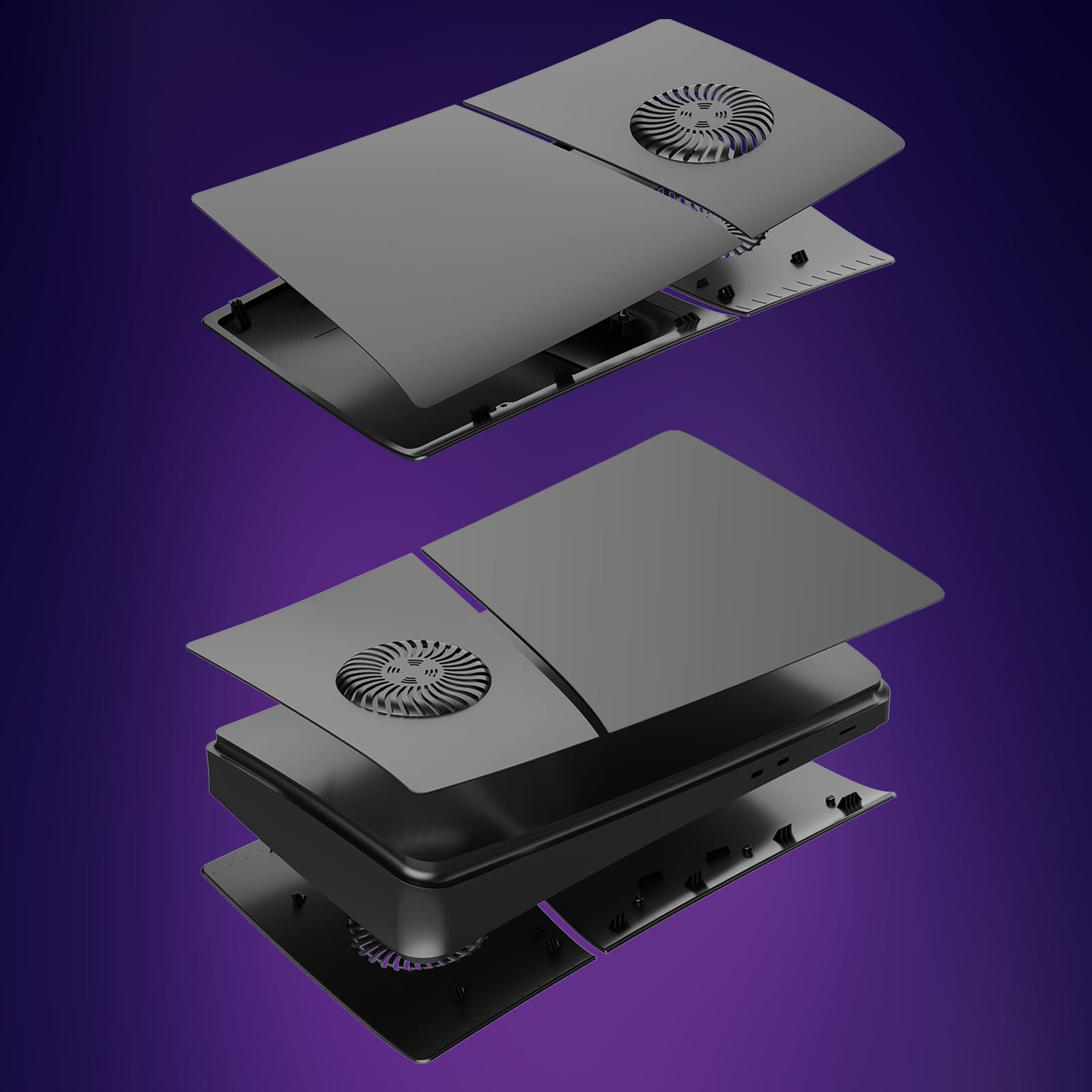 FacePlates Piastre di copertura per PS5 Slim Digital Edition per PS5 Slim con prese d'aria di raffreddamento, guscio protettivo in ABS, antigraffio, antipolvere, piastra di ricambio