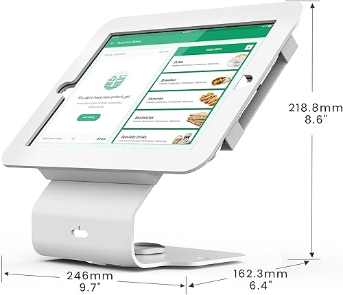 Miniatura 7 de Kiosk POS - Soporte para tablet compatible con iPad de 10.2 pulgadas 7 8 9 generación, soporte de escritorio de negocios con base giratoria de 360,