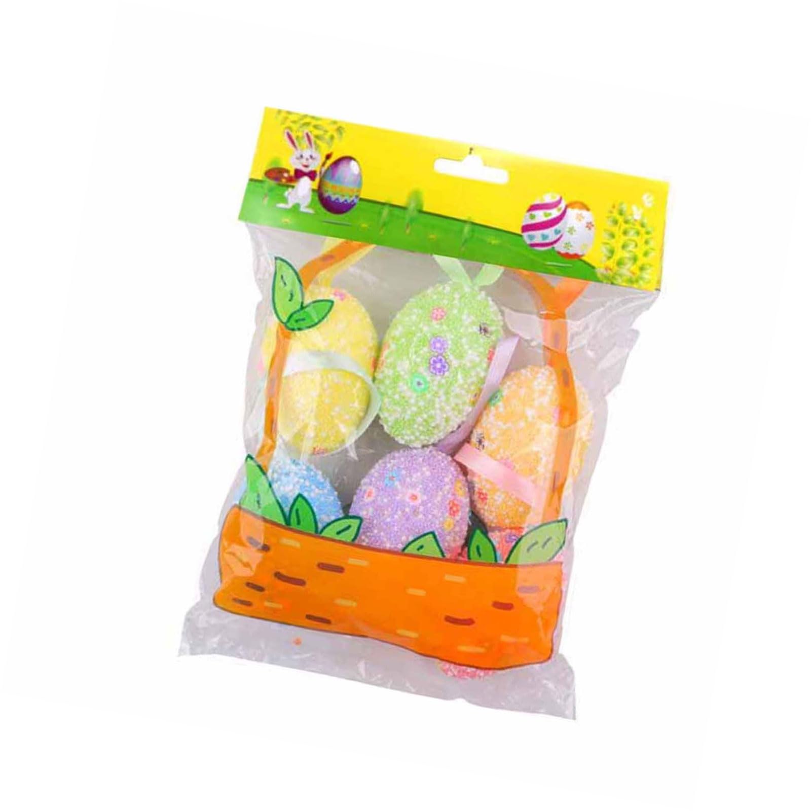 Kalttoy 6Pcs Colorful Foam Eggs Hanging Eggs Ornament Christmas Tree Decoration for Basket Fillers and Home Party Decoration Ornament