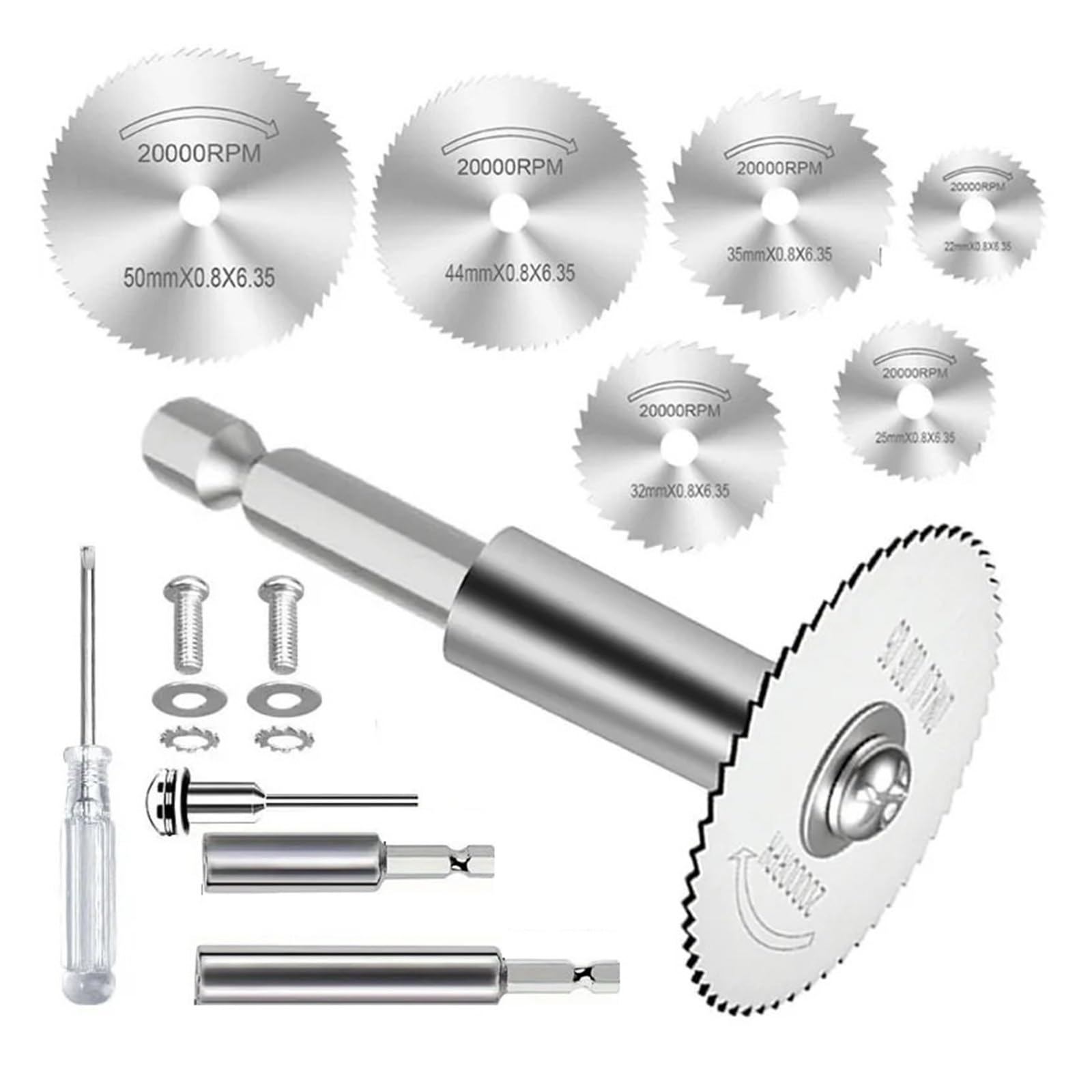 Lame for sega 10 pezzi, codolo esagonale da 1/4", adatte universali for smerigliatrici, dischi in metallo/legno/plastica, rotanti durevoli(6Pcs 100mm 6mm Rod)