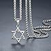 Stainless Steel Star of David Pendant Necklace, Unisex, 24