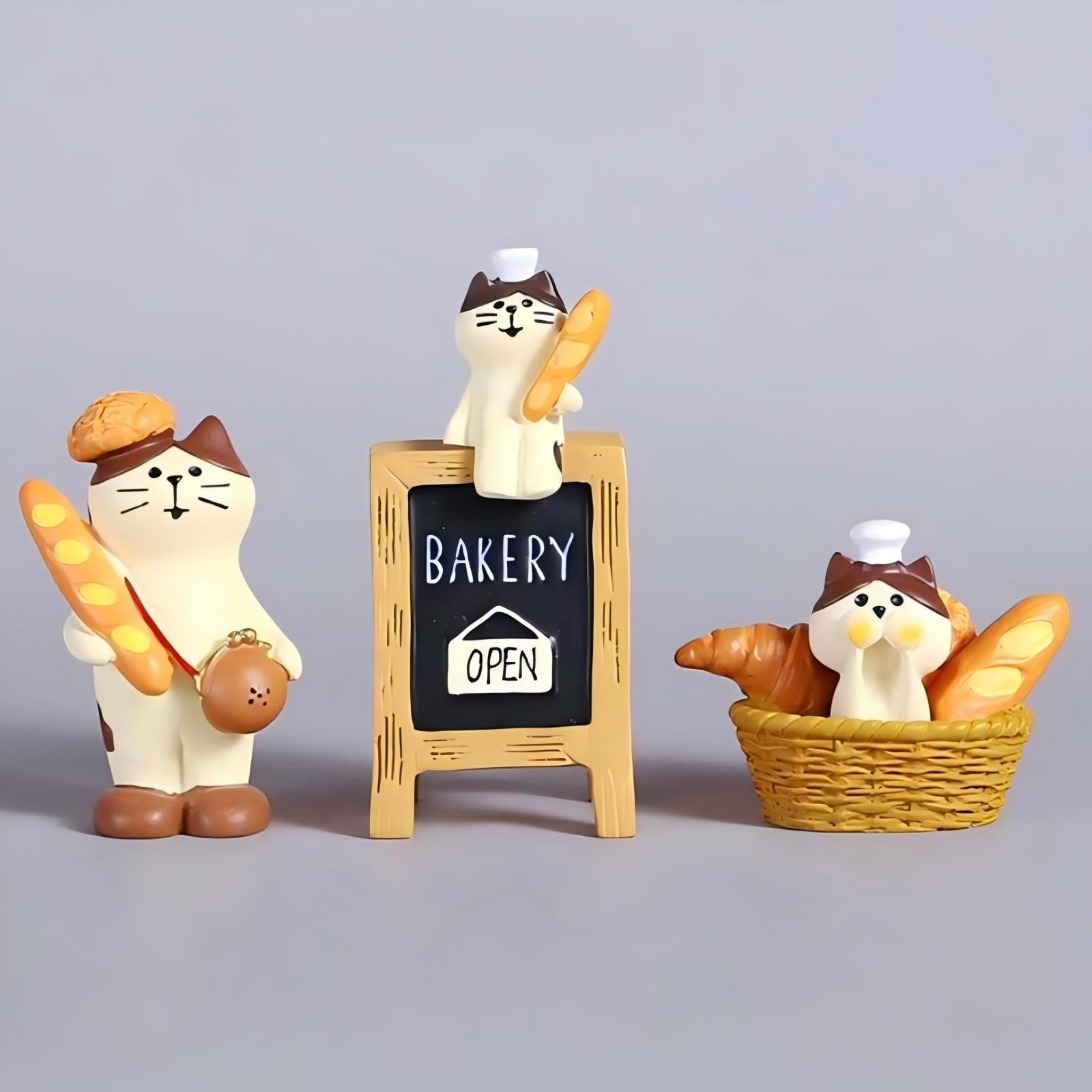 Gwindrise Miniature Cat Bakers Trinkets Set of 3, Cute ...