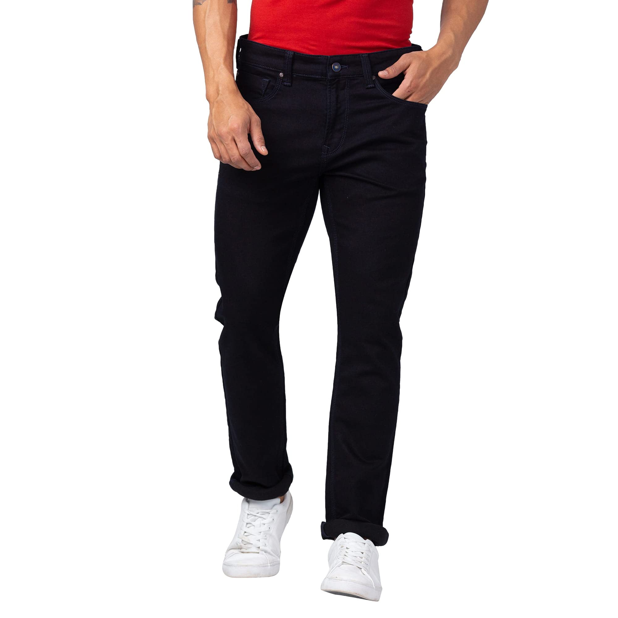 spykar Men Mid Rise Cotton Regular Fit Narrow Length Jeans (Rover)-picture-38
