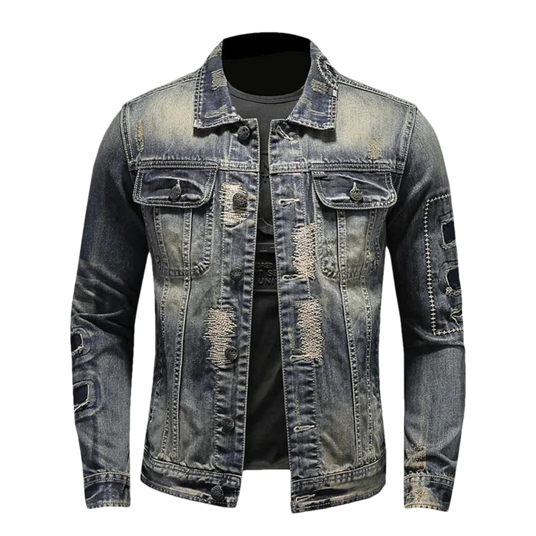 Męska zimowa kurtka dżinsowa trencz trencz kurtka kurtka klasyczny styl denim płaszcz