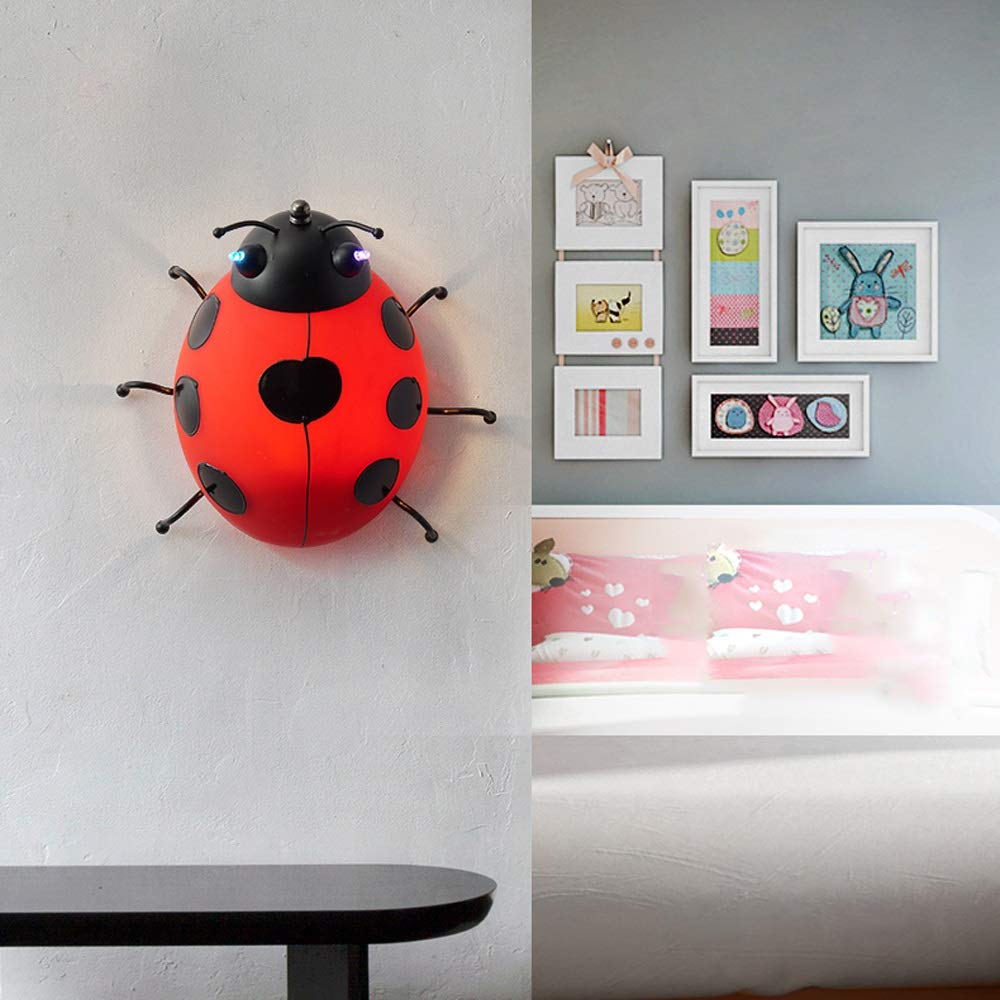 Cartoon Beetle Applique da parete Stella creativa Coccinella Camera dei bambini Applique da parete E14 Ristorante Scala Corridoio Comodino Decorazione artistica Lampada da parete