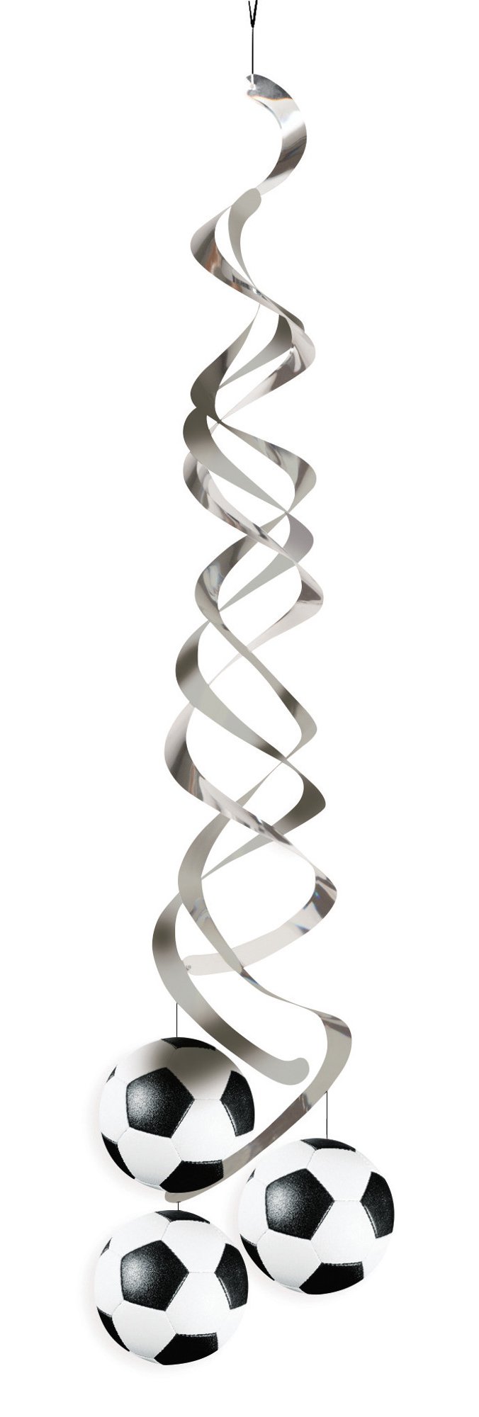 Creative Converting2 Count Sports Fanatic Soccer Deluxe Danglers, Black/White