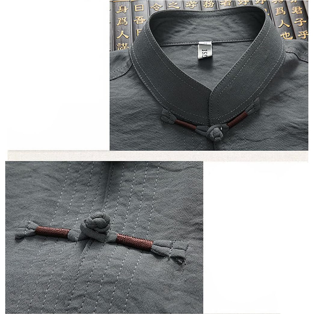ZHOUXIAO Cotone in Lino Tai Chi Uniforme Uomo Kung Fu Abbigliamento Manica Lunga Abiti Tradizionali Cinesi, Grande Vestito sizetang Giacche di Pantaloni Hanfu Giacca da Arti Green-XXL