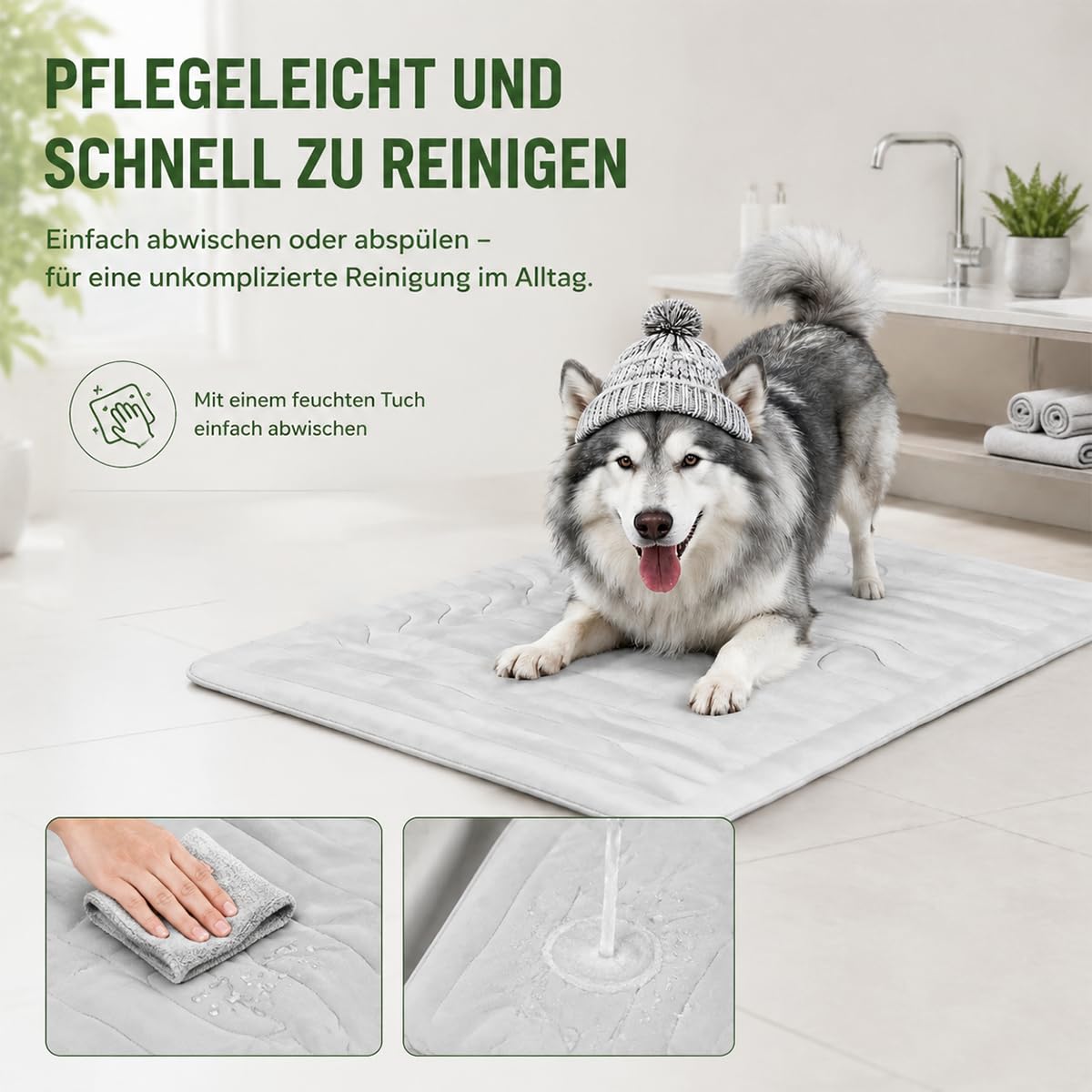 Pfotenchill KüHlmatte, Pfotenchill - Die Innovative KüHlmatte FüR Hunde, SelbstküHlende KüHlmatt FüR Hunde, Groß & Rutschfest, Waschbar, Faltbar Ideal FüR Sommer, Auto, Garten & Reisen (Gray,M)