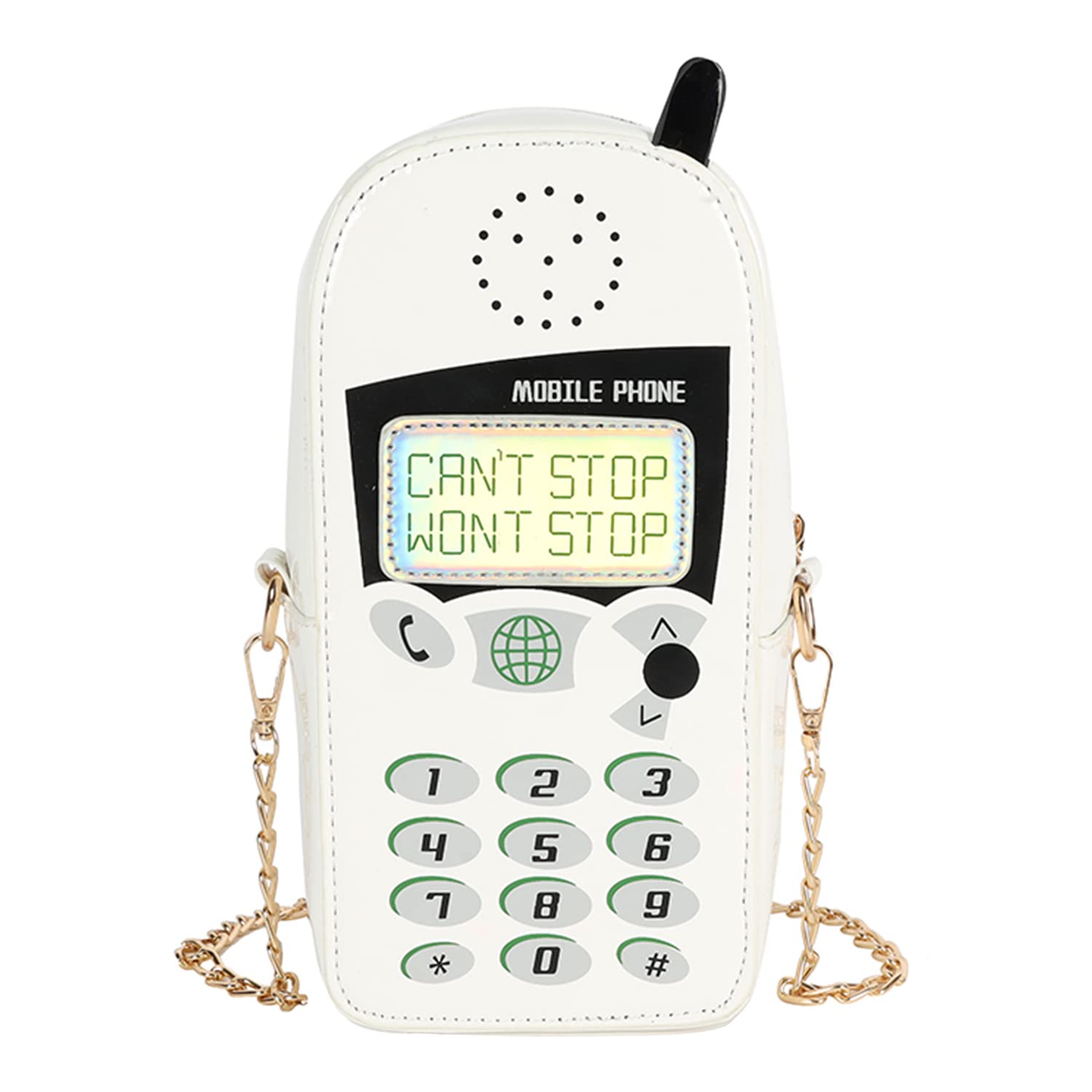 KUANG! Women Cute Digital Mobile Phone Shaped Shoulder Bag Funny Crossbody Bag Pu Messenger Chain Purse for Girls