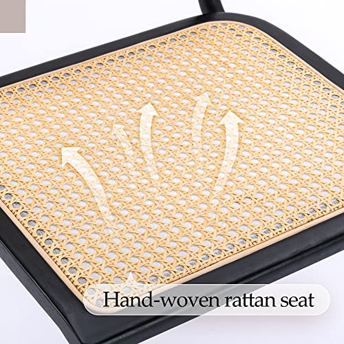 Flouki Rattan Counter Stools Set Of 2, Stool Bar Chair 24", Barstool Chair With Hand-Woven Cane Backrest，Armless With Back, Modern Style Chair Bar, For Bar, Kitchens, Dining Areas And Living Rooms #TOP4