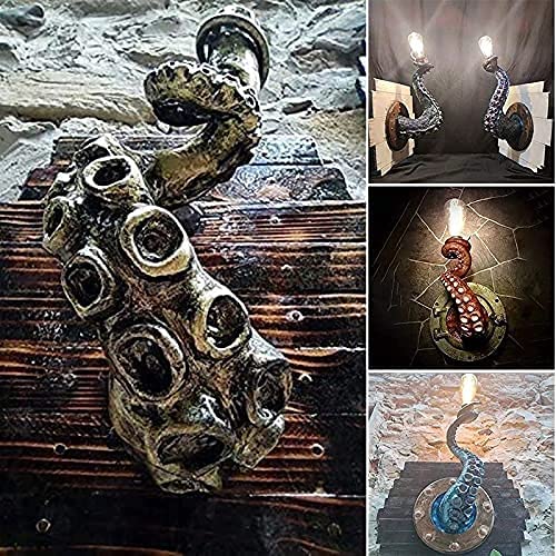 Image of Resin Wall Lamp, Retro Octopus Electric Light Resin Wall Lamp Creative Tentacle Monster Wall Hanging Octopus Tentacle Lamp Holder Home Decoration, Suitable for Bars, Cafes, Corridors, Entrances, Attic