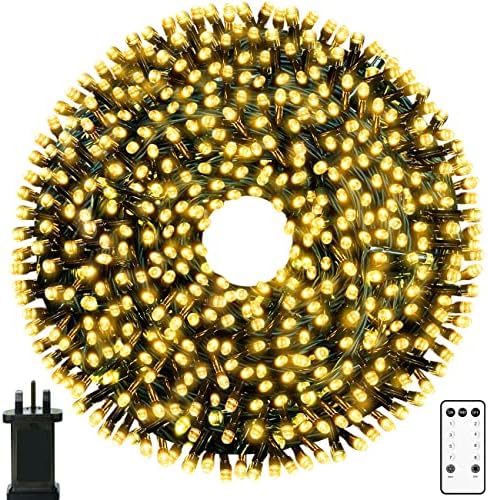 520 LED Fairy Lights Plug in,52+5M/187ft Christmas String Lights Mains Powered Waterproof Indoor Outdoor with 8 Lighting Modes Long String Lights for Christmas Birthday Wedding Garden Tree Decoration