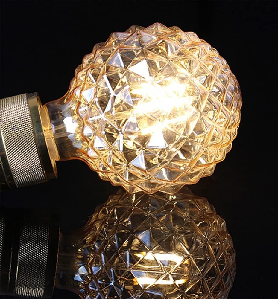 E26 4W Vintage Led Filament Bulb G95 Pineapple Shaped Lights G30 Edison Decoration Bulb for Indoor Lighting Ceiling Fan Lawn Patio Yard Warm White 2700K AC110V Not Dimmable Clear Glass Pack of 2