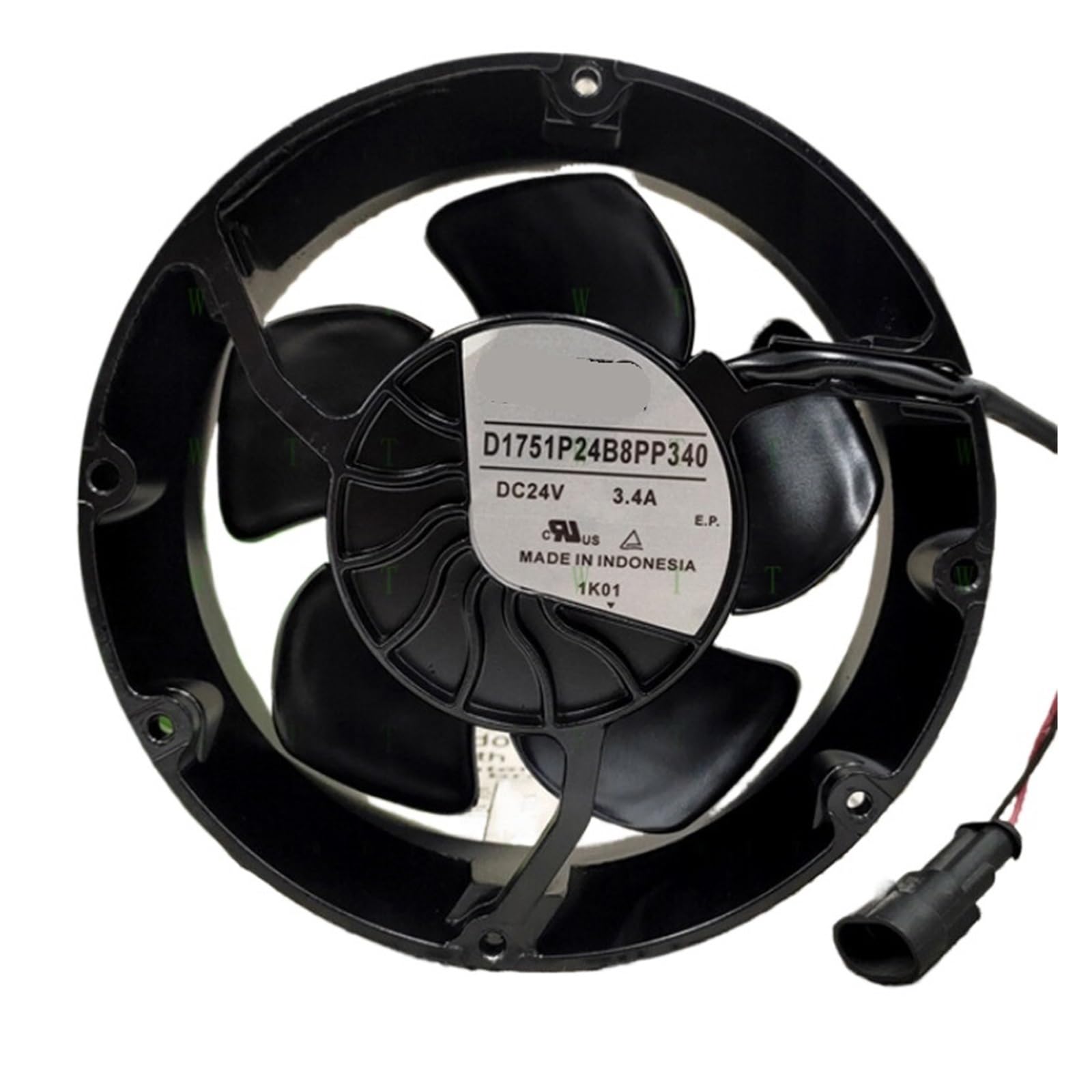 Ventilateur D1751P24B8PP340 à 4 fils DC 24V avec modulation PWM pour flux d'air puissant